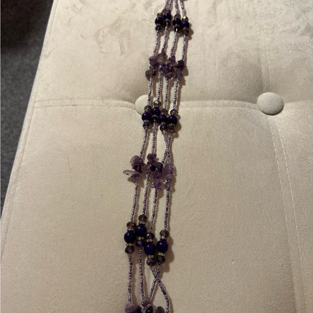 Beautiful Handmade 55inch amethyst necklace - Picture 3 of 4